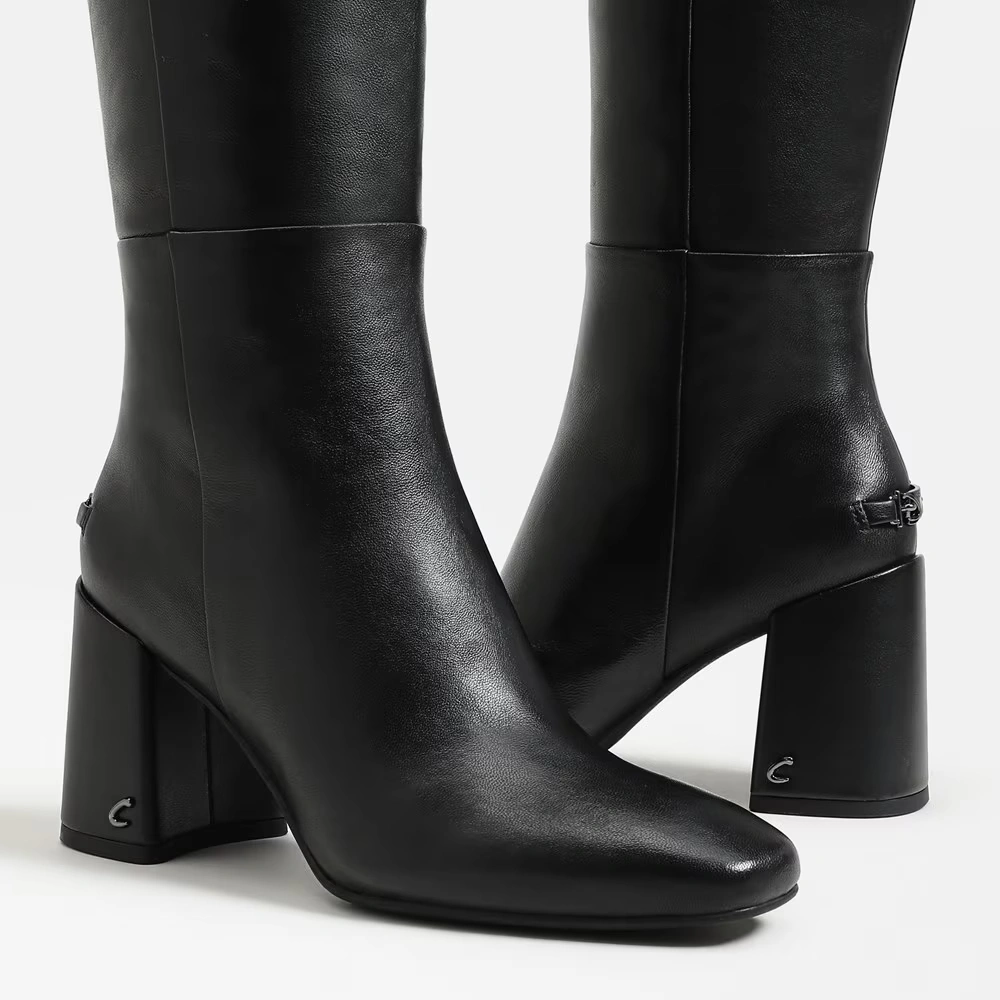 Brigid Wide Calf Over The Knee Boot Black Leather 7 Brigid Wide Calf Over The Knee Boot Black Leather