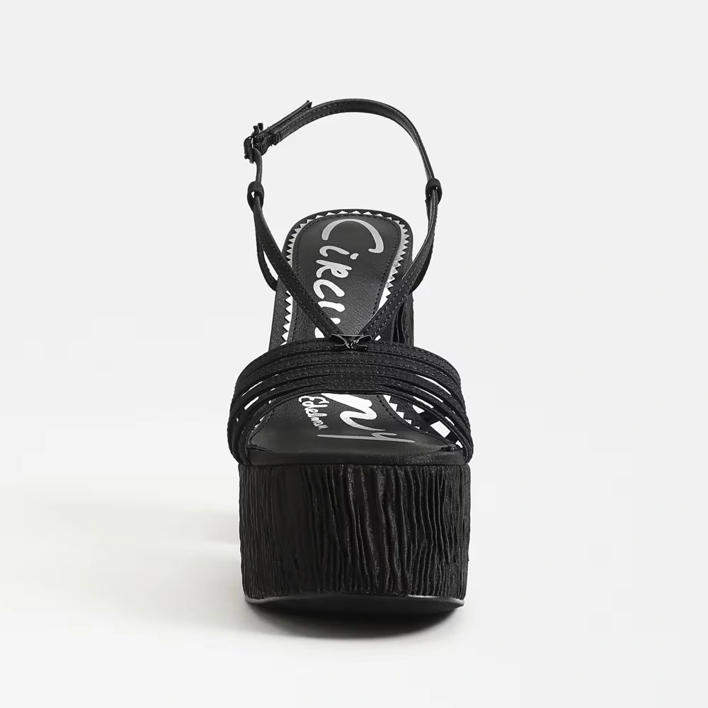 Siena Platform Sandal Black Silk 3 Siena Platform Sandal Black Silk