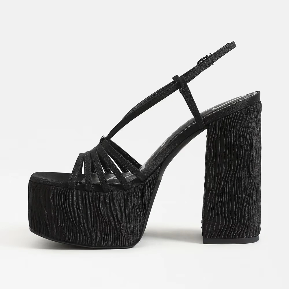 Siena Platform Sandal Black Silk 4 Siena Platform Sandal Black Silk