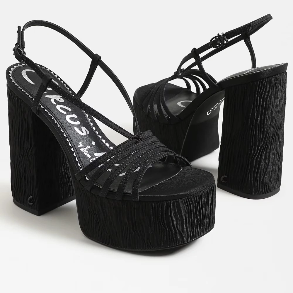 Siena Platform Sandal Black Silk 7 Siena Platform Sandal Black Silk