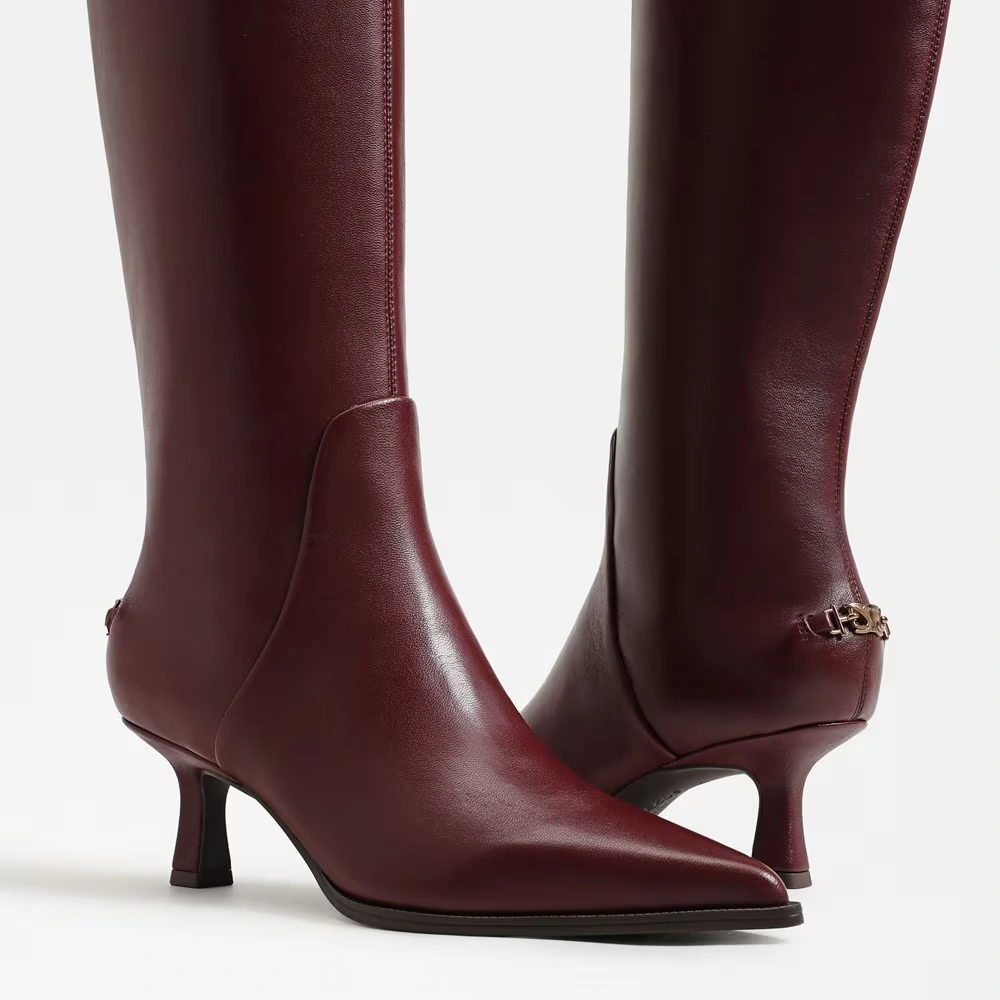 Yulia Knee High Boot Chianti Leather