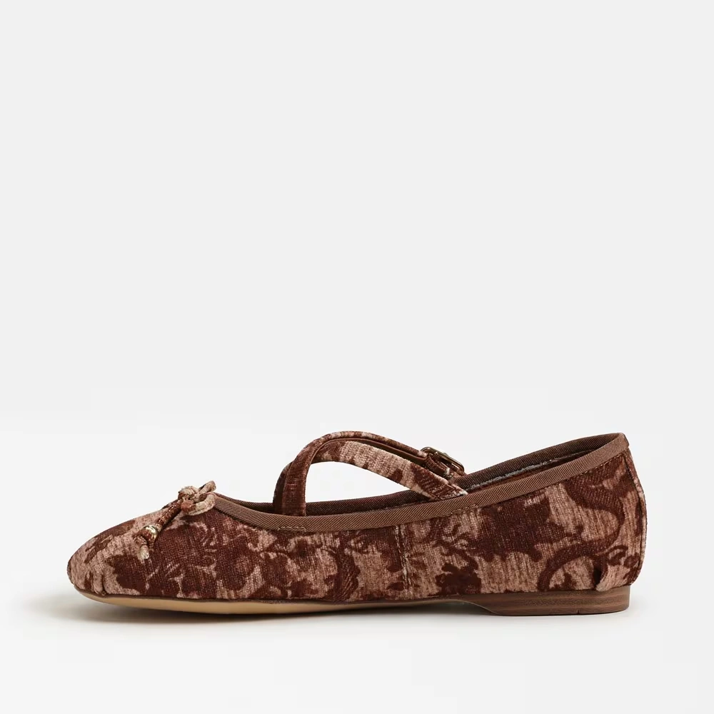 Zuri Strap Ballet Flat Rich Cognac Multi 4 Zuri Strap Ballet Flat Rich Cognac Multi