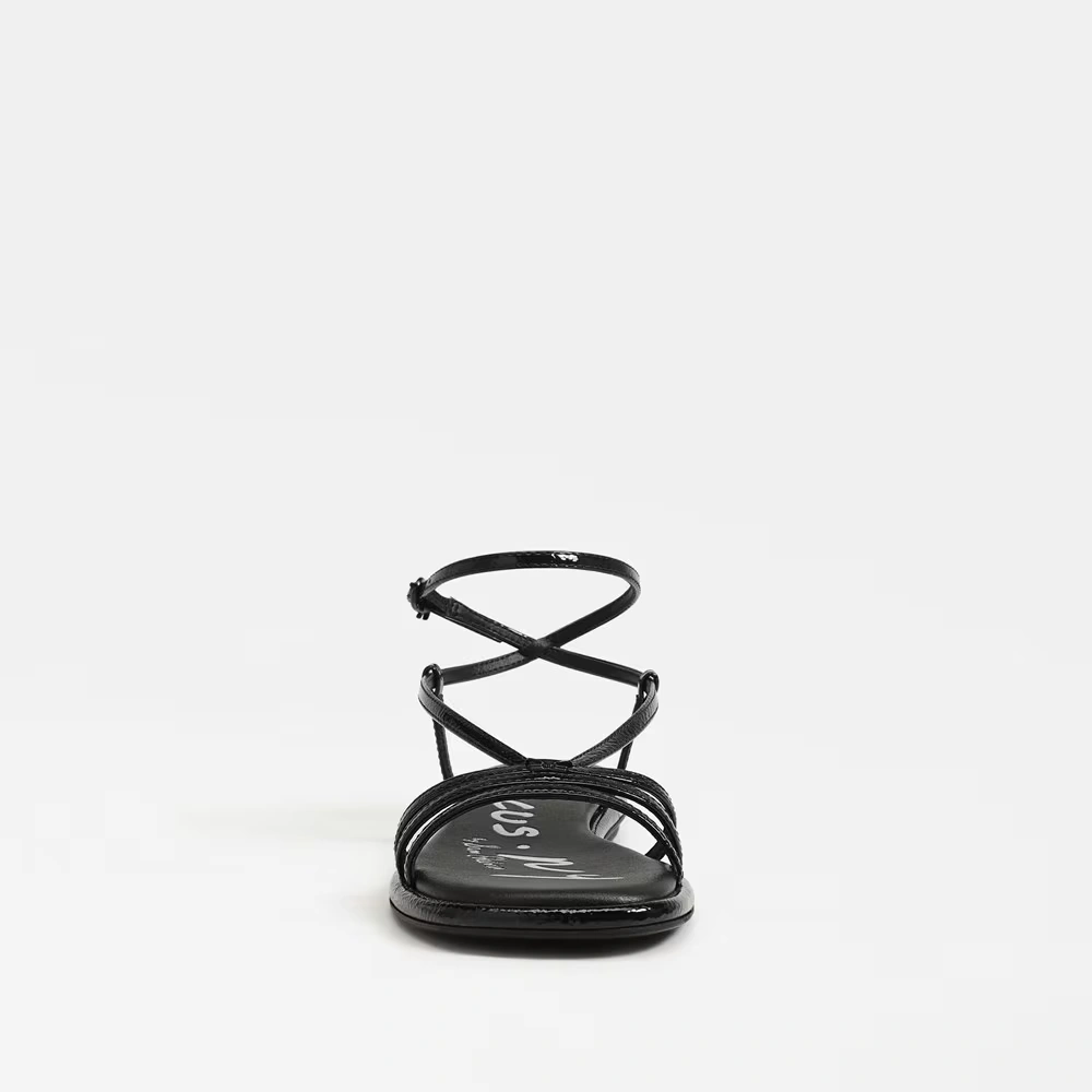 Olana Strappy Flat Sandal Black Patent 3 Olana Strappy Flat Sandal Black Patent