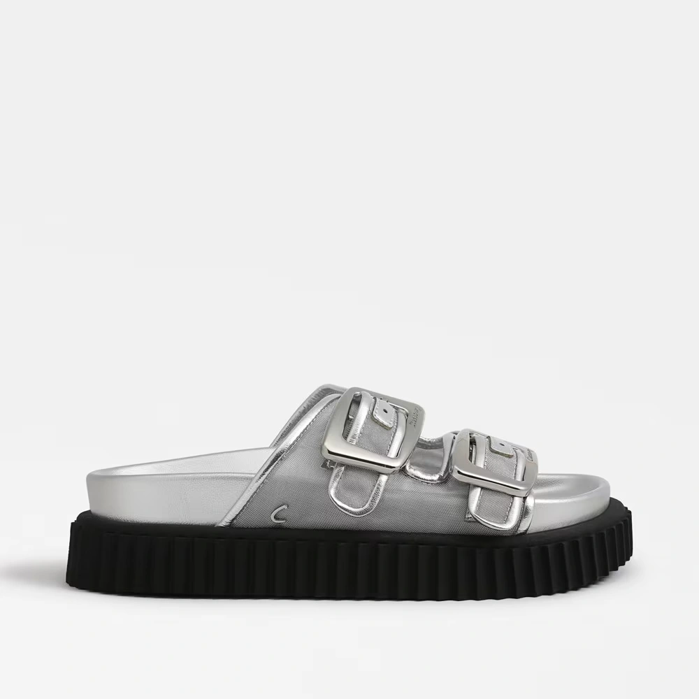 Cris Platform Slide Sandal Soft Silver