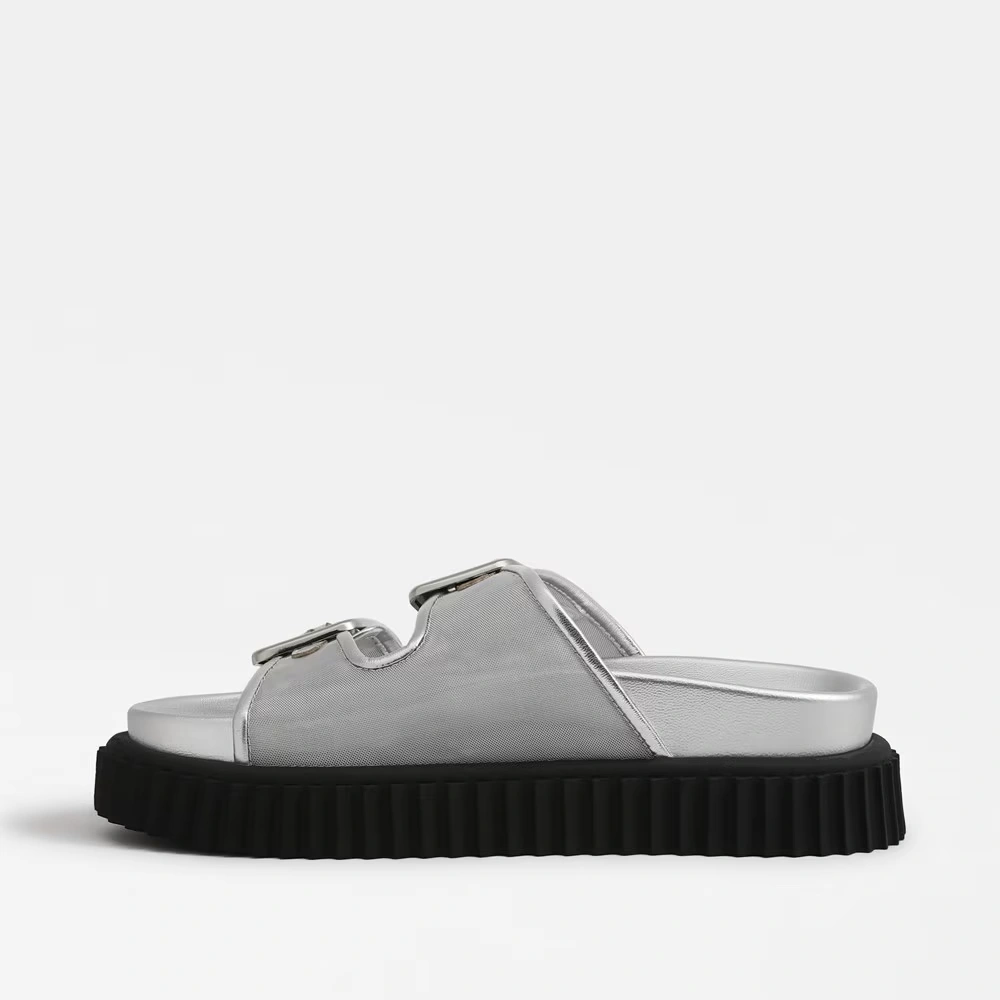 Cris Platform Slide Sandal Soft Silver 4 Cris Platform Slide Sandal Soft Silver