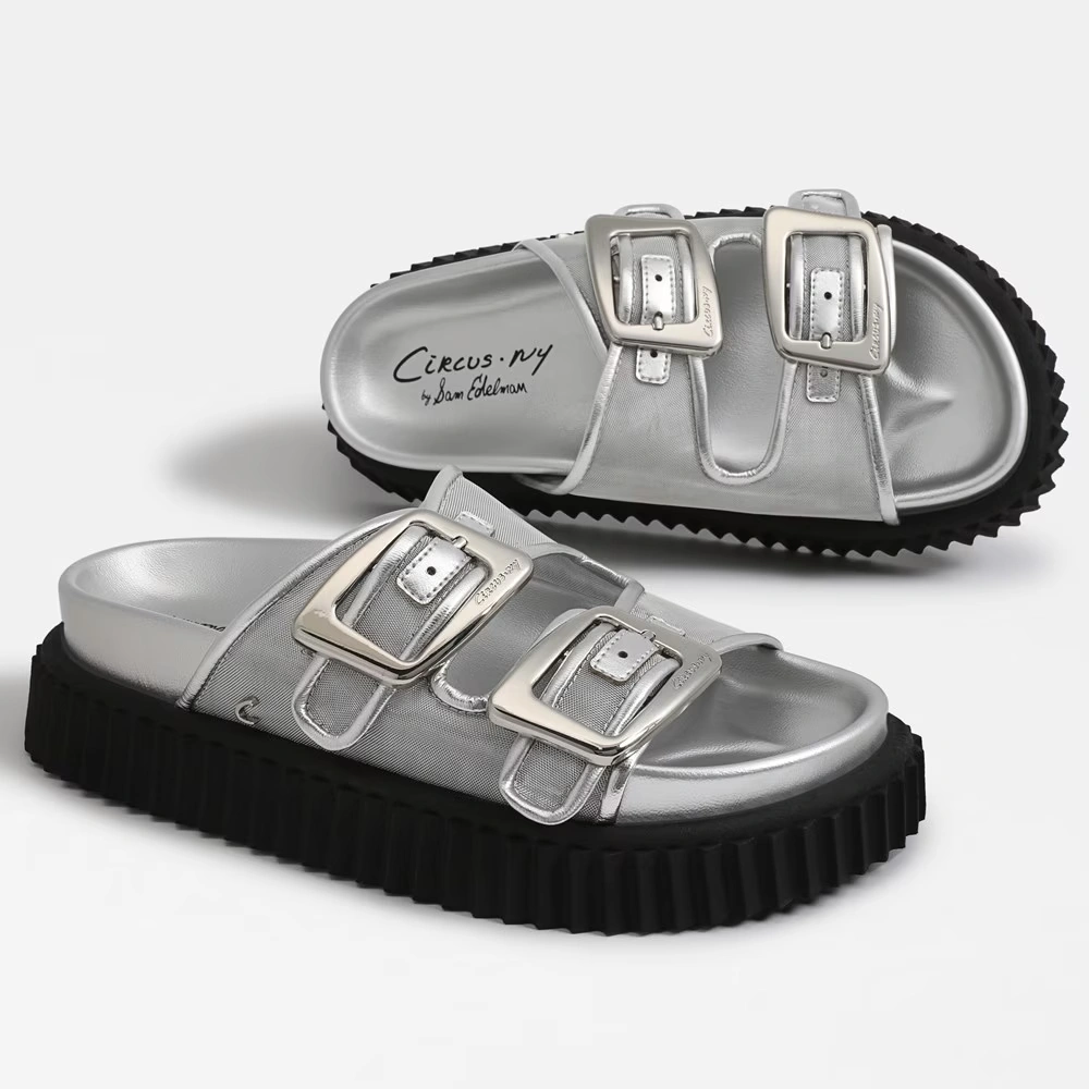 Cris Platform Slide Sandal Soft Silver 7 Cris Platform Slide Sandal Soft Silver