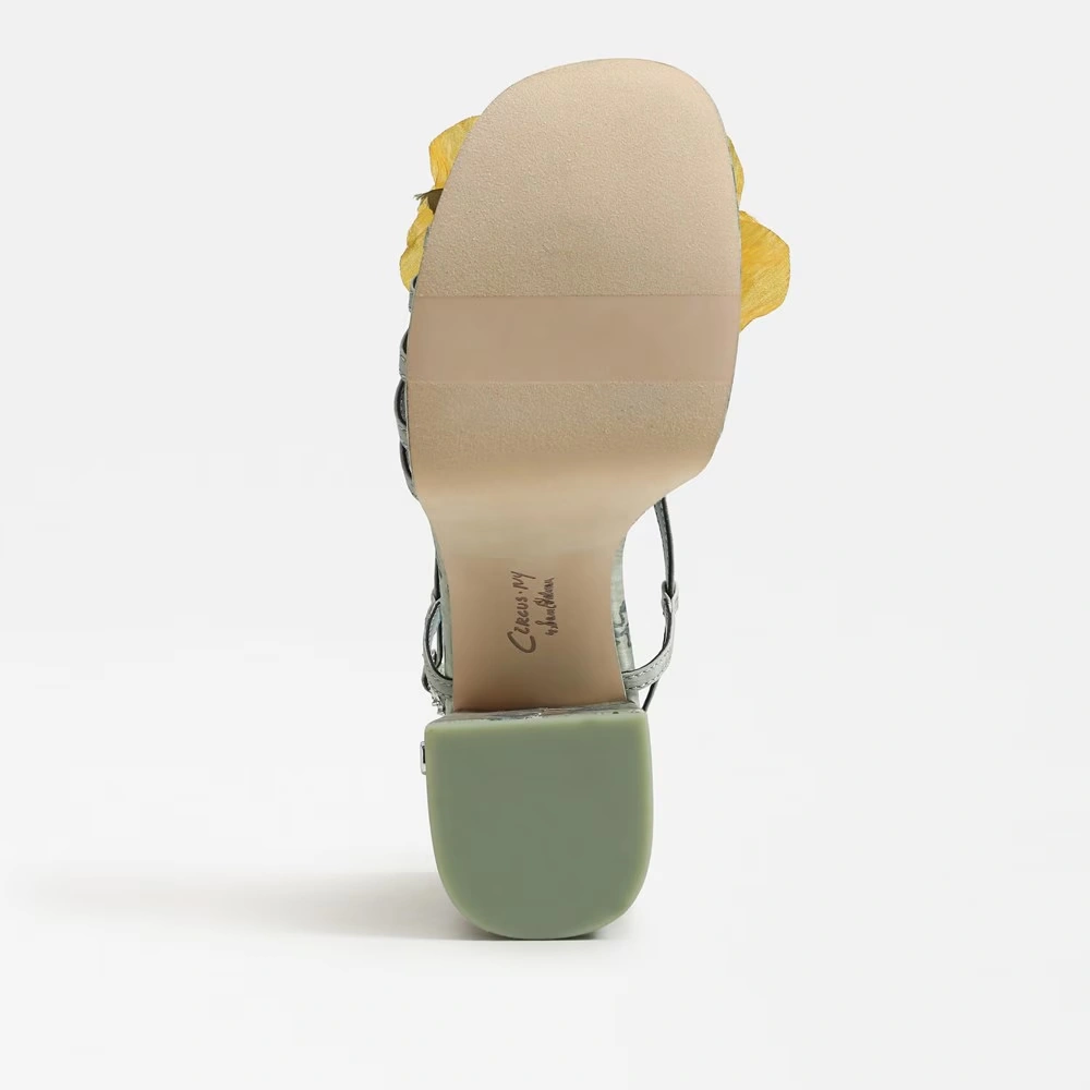 Siena Flower Platform Sandal Cool Mint/Yellow Satin 6 Siena Flower Platform Sandal Cool Mint/Yellow Satin