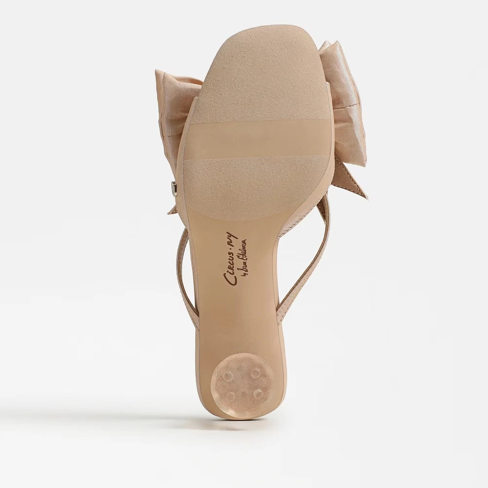 Natalina Kitten Heel Mule Champagne Fabric 6 Natalina Kitten Heel Mule Champagne Fabric