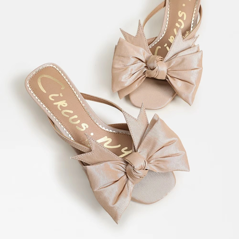 Natalina Kitten Heel Mule Champagne Fabric 7 Natalina Kitten Heel Mule Champagne Fabric