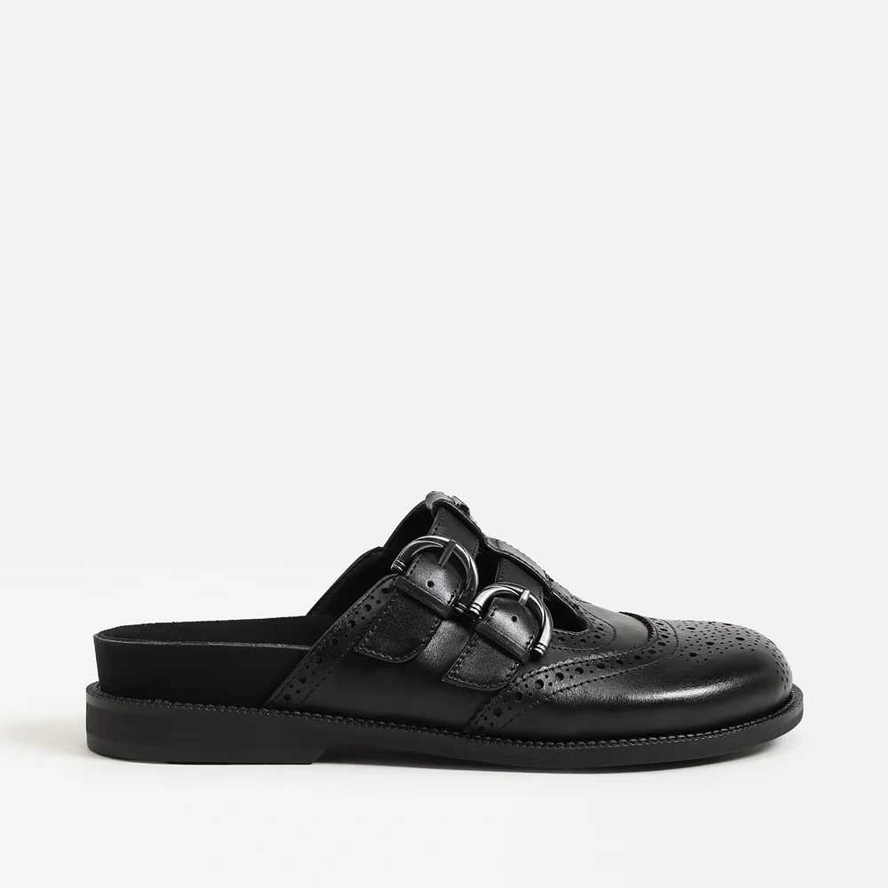 Claudia Clog Black Leather