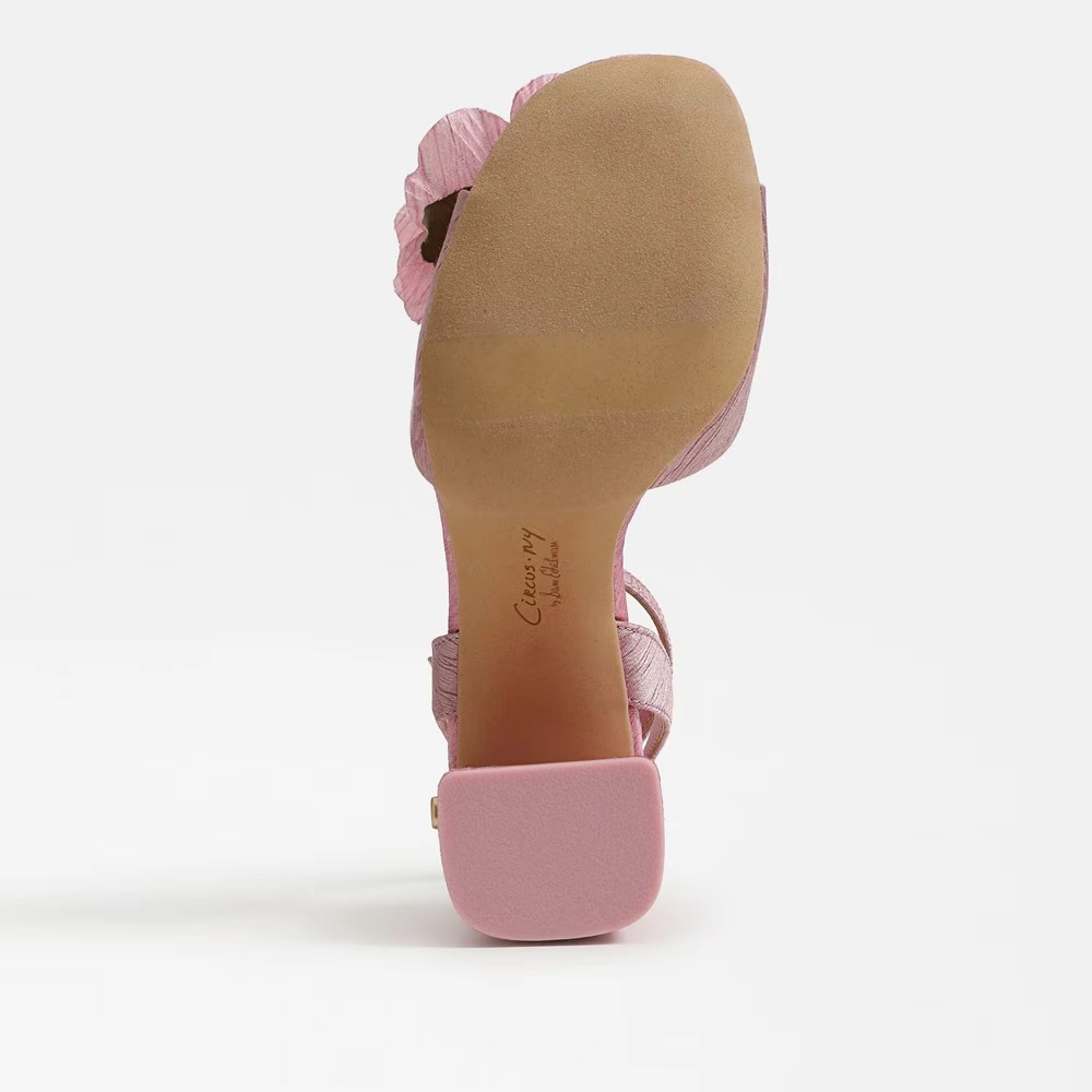 Aria Flower Block Heel Sandal Blush/Pink Prism Fabric