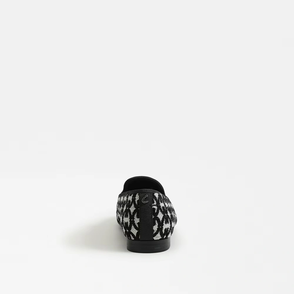 Tiffany Flat Loafer Black/Natural Fabric 5 Tiffany Flat Loafer Black/Natural Fabric