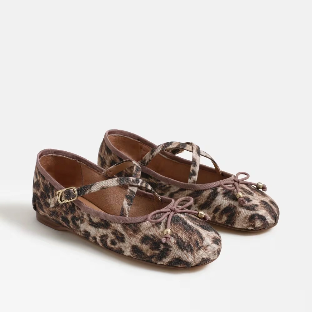 Zuri Strap Ballet Flat Beige Brown