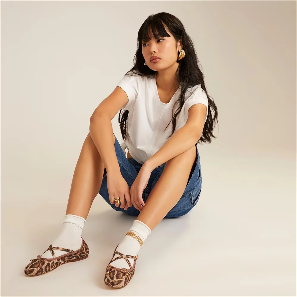 Zuri Strap Ballet Flat Beige Brown 7 Zuri Strap Ballet Flat Beige Brown