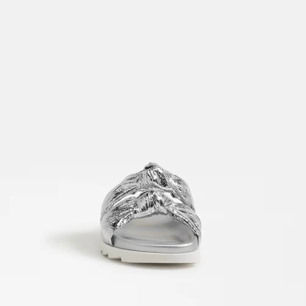 Estelle Slide Sandal Soft Silver Fabric