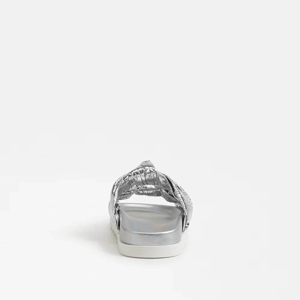 Estelle Slide Sandal Soft Silver Fabric