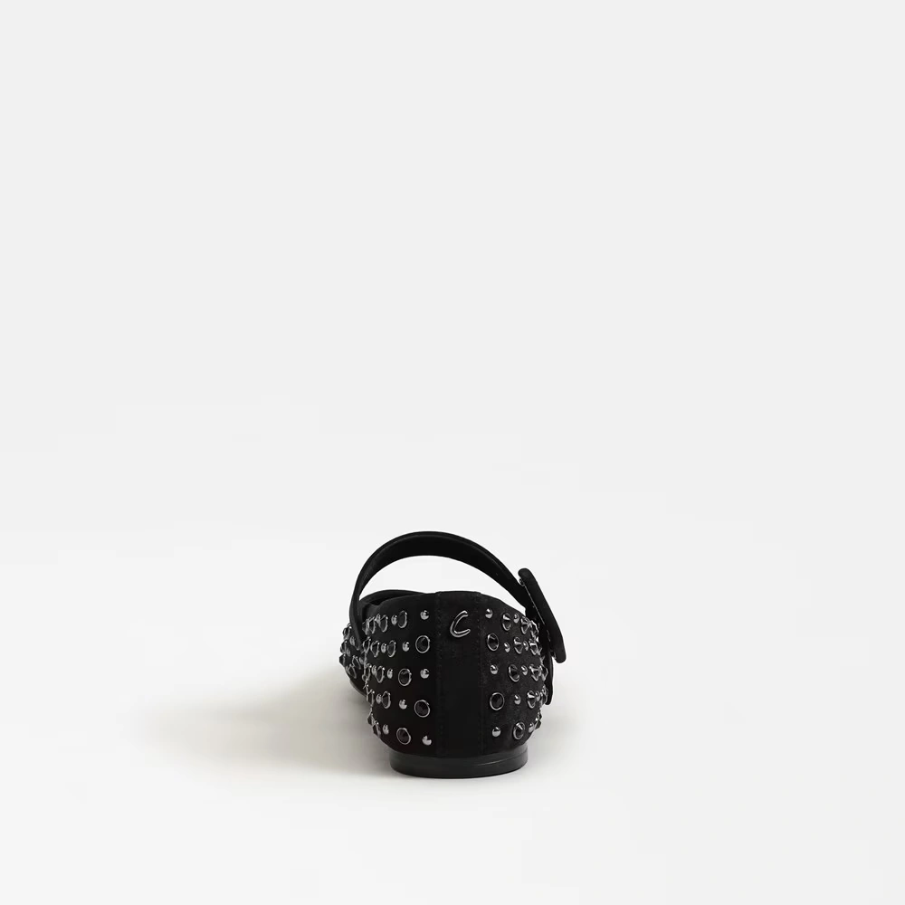 Blaire Mary Jane Flat Black Satin 5 Blaire Mary Jane Flat Black Satin