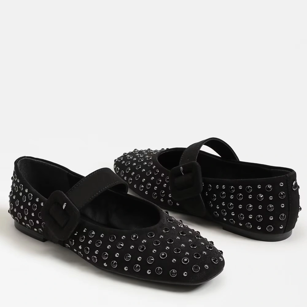 Blaire Mary Jane Flat Black Satin 7 Blaire Mary Jane Flat Black Satin