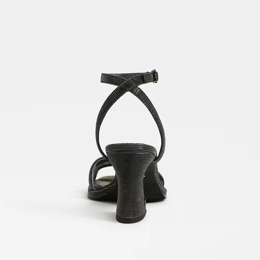 Holly Glitz Block Heel Sandal Black Metal Fabric 5 Holly Glitz Block Heel Sandal Black Metal Fabric