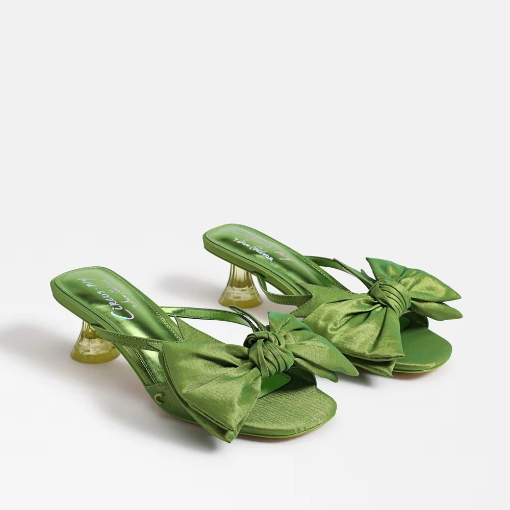 Natalina Kitten Heel Mule Key Lime