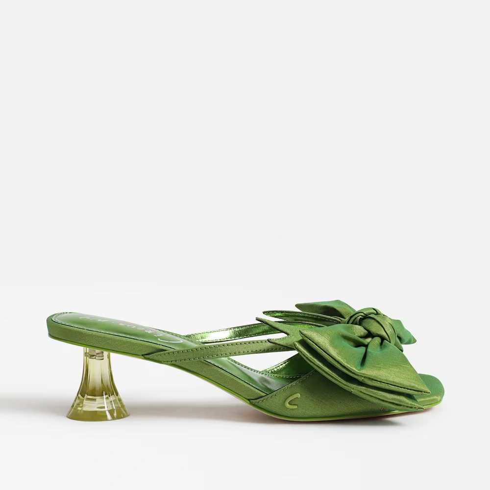 Natalina Kitten Heel Mule Key Lime