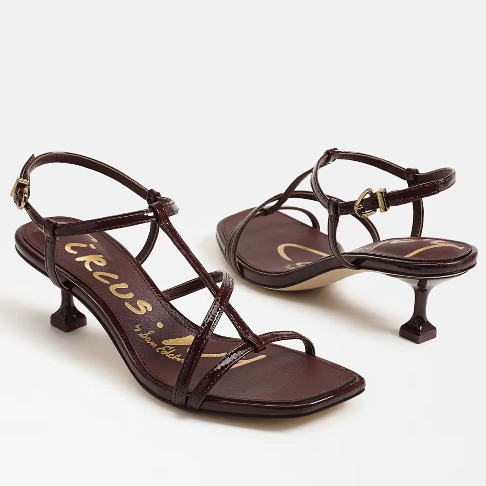 Jaida Kitten Heel Sandal Spiced Plum Faux Leather 7 Jaida Kitten Heel Sandal Spiced Plum Faux Leather