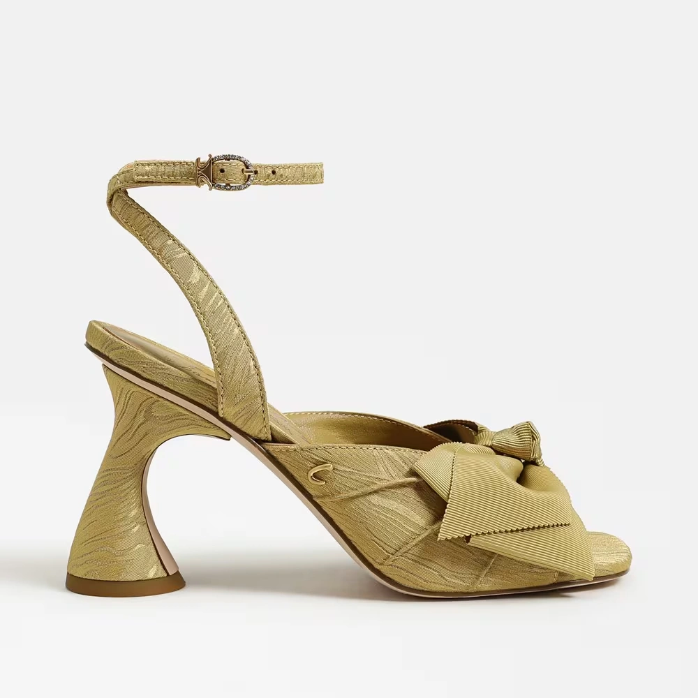 Wilma Bow Dress Sandal Golden Pear Fabric