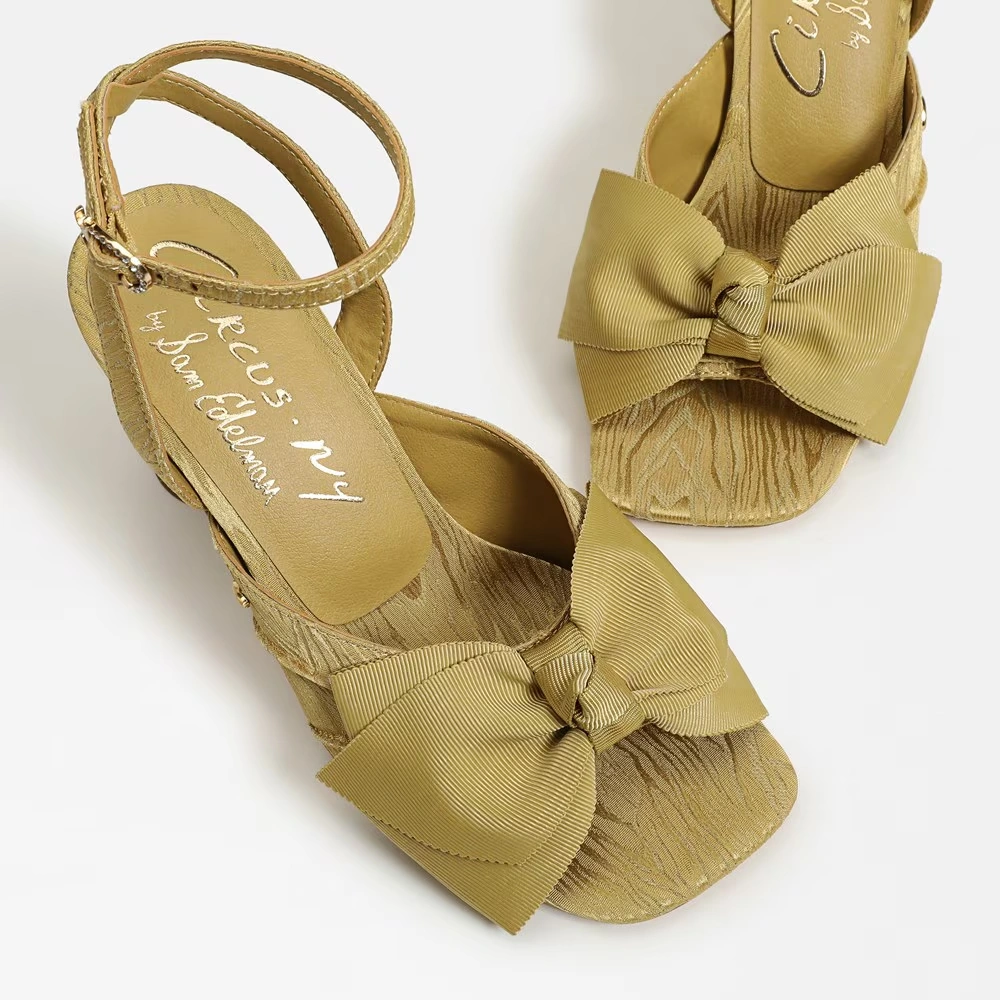 Wilma Bow Dress Sandal Golden Pear Fabric 7 Wilma Bow Dress Sandal Golden Pear Fabric