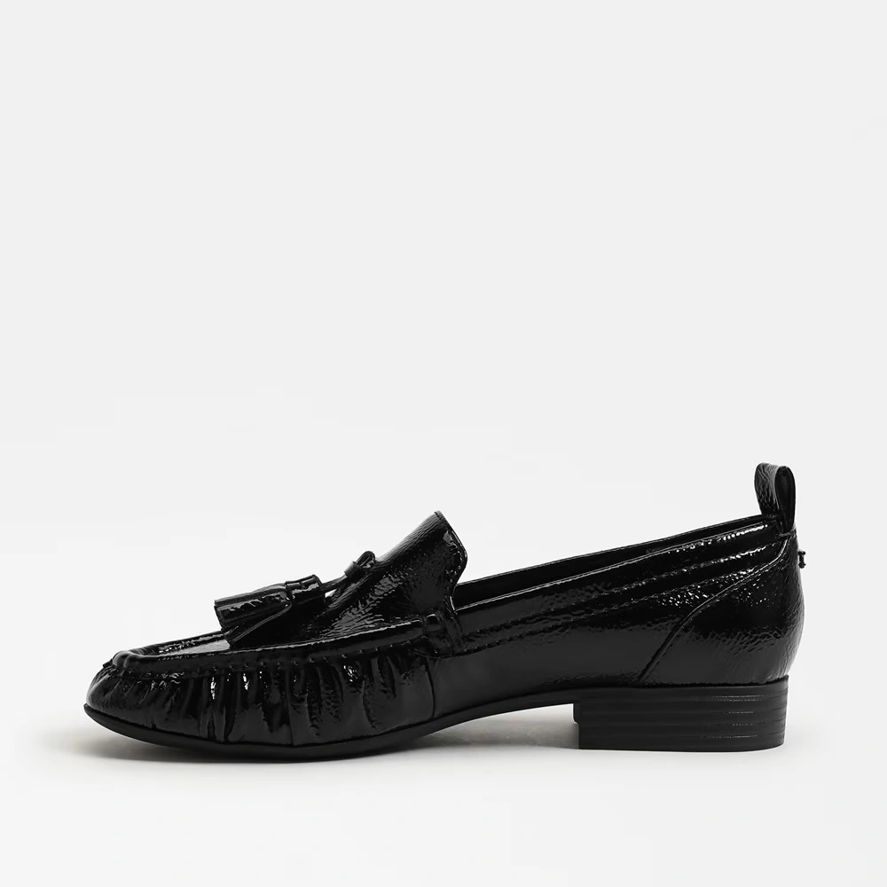 Hudson Tassle Loafer Black Faux Leather 4 Hudson Tassle Loafer Black Faux Leather