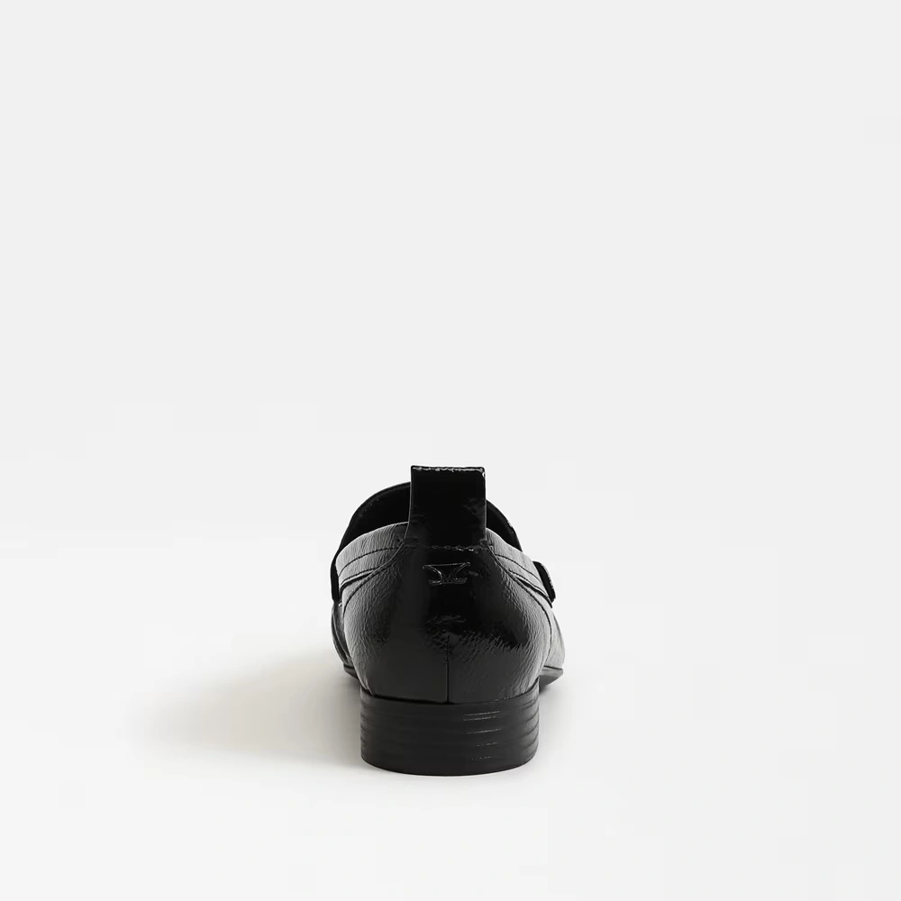 Hudson Tassle Loafer Black Faux Leather 5 Hudson Tassle Loafer Black Faux Leather