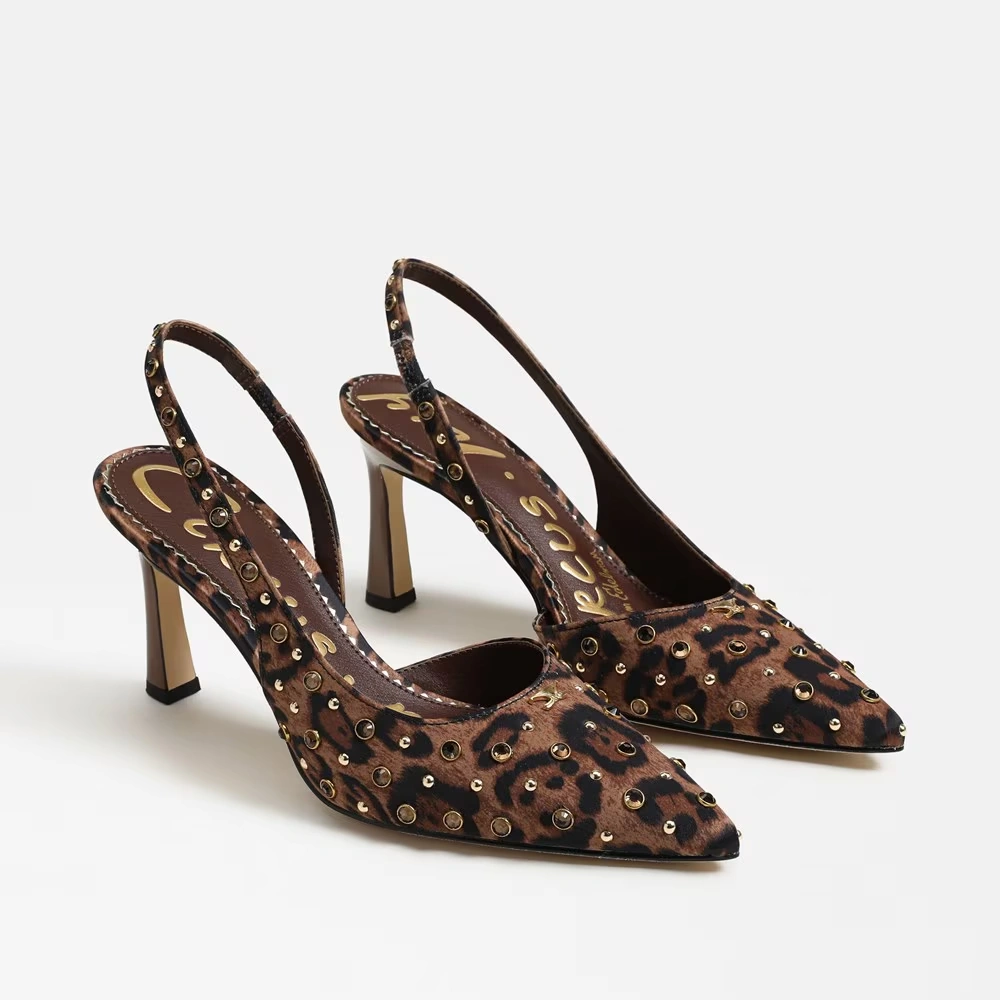 Tallie Slingback Pump Leopard Print Satin