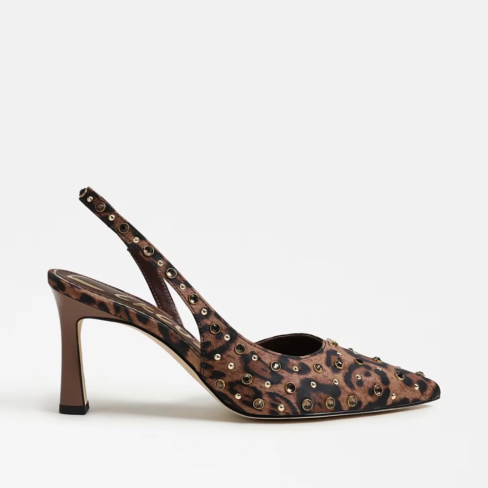 Tallie Slingback Pump Leopard Print Satin