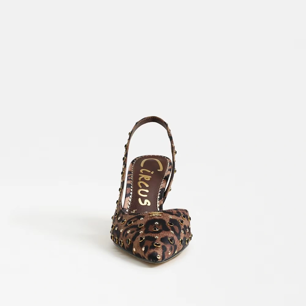Tallie Slingback Pump Leopard Print Satin 3 Tallie Slingback Pump Leopard Print Satin