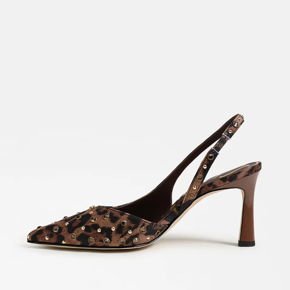 Tallie Slingback Pump Leopard Print Satin 4 Tallie Slingback Pump Leopard Print Satin