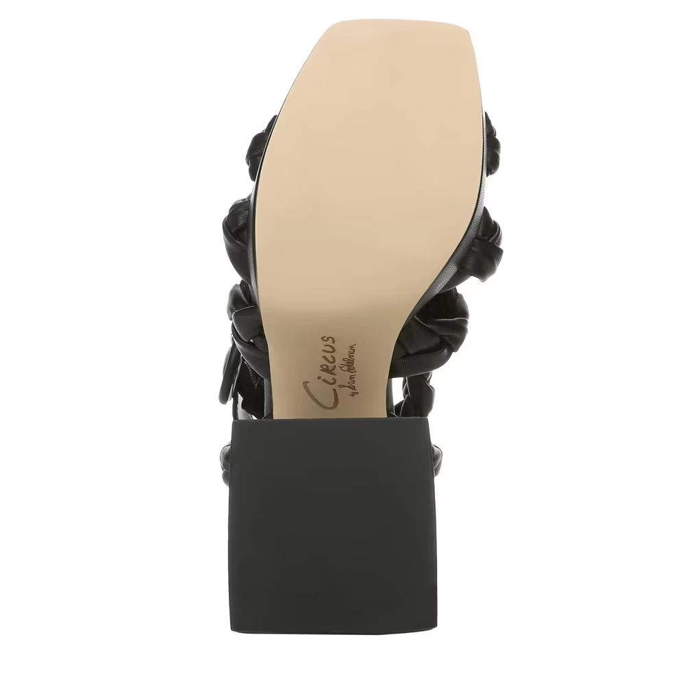 Mable Braided Block Heel Sandal Black