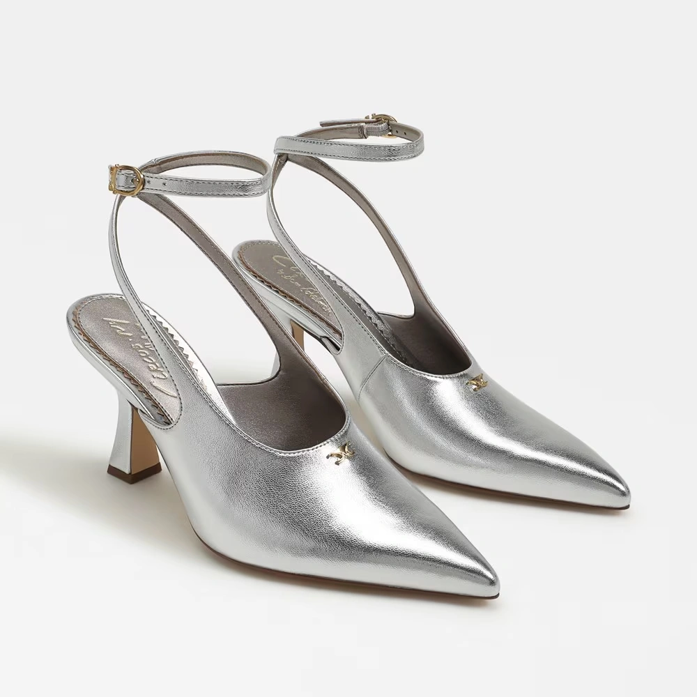 Tara Slingback Heel Soft Silver Metallic
