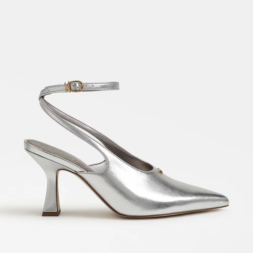 Tara Slingback Heel Soft Silver Metallic