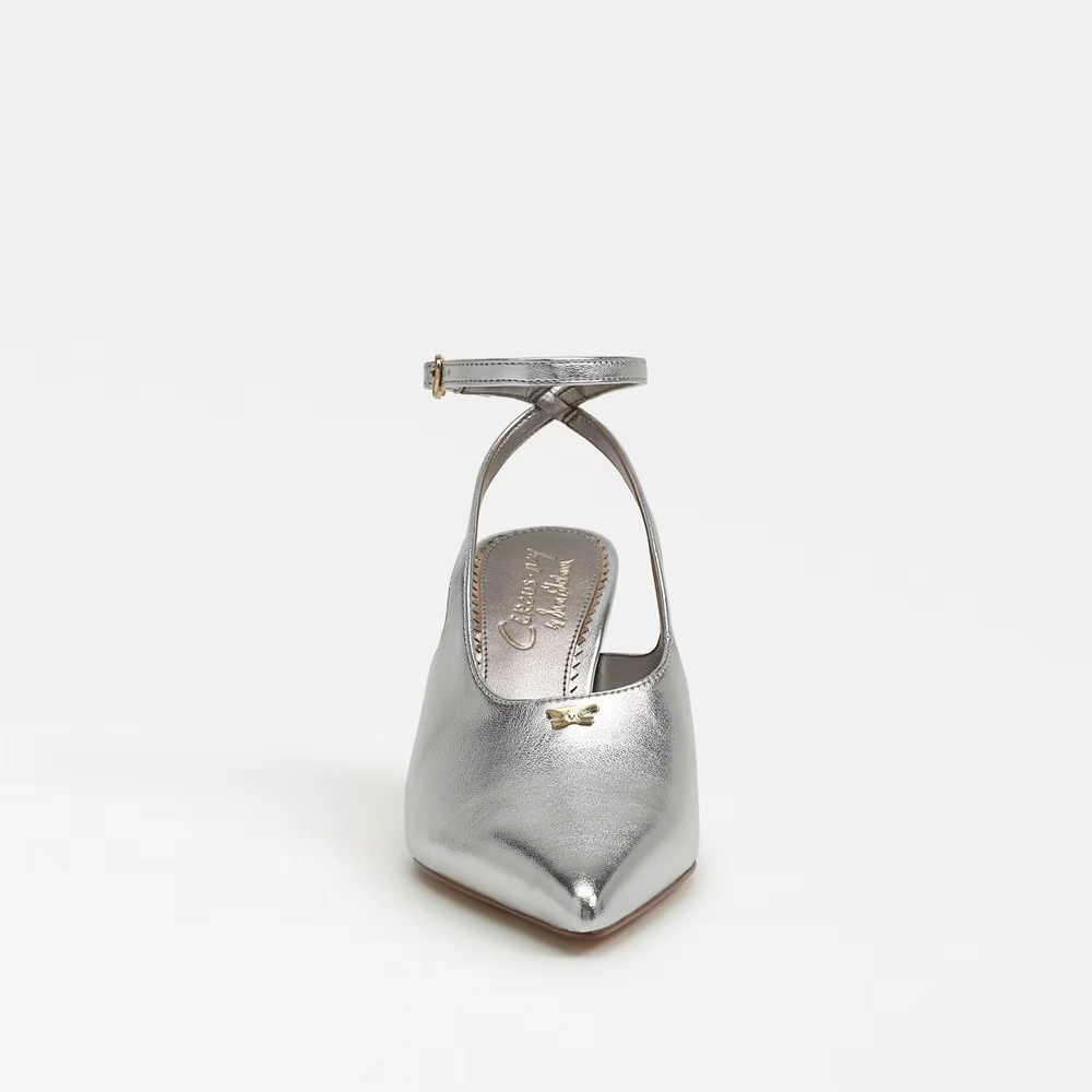 Tara Slingback Heel Soft Silver Metallic