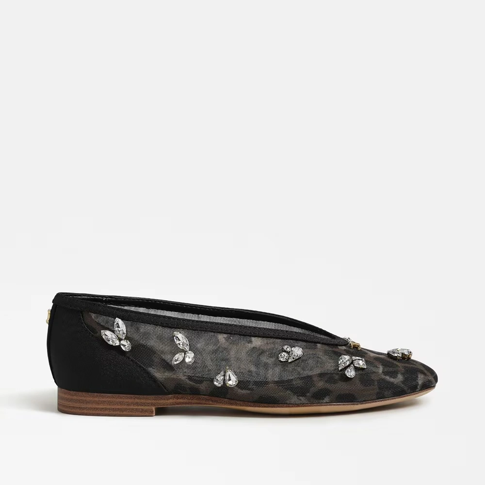 Tina Jewel Flat Black Natural Multi Mesh