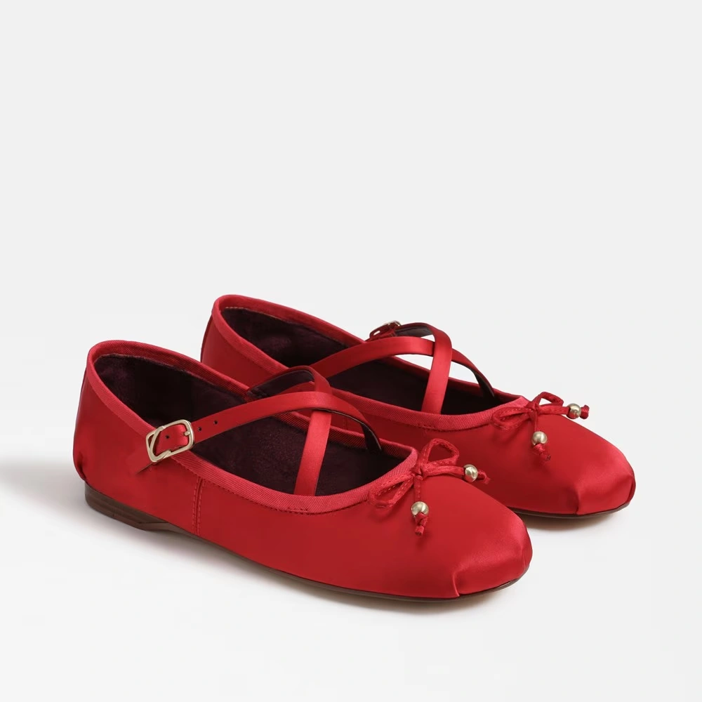 Zuri Strap Ballet Flat Red Poppy