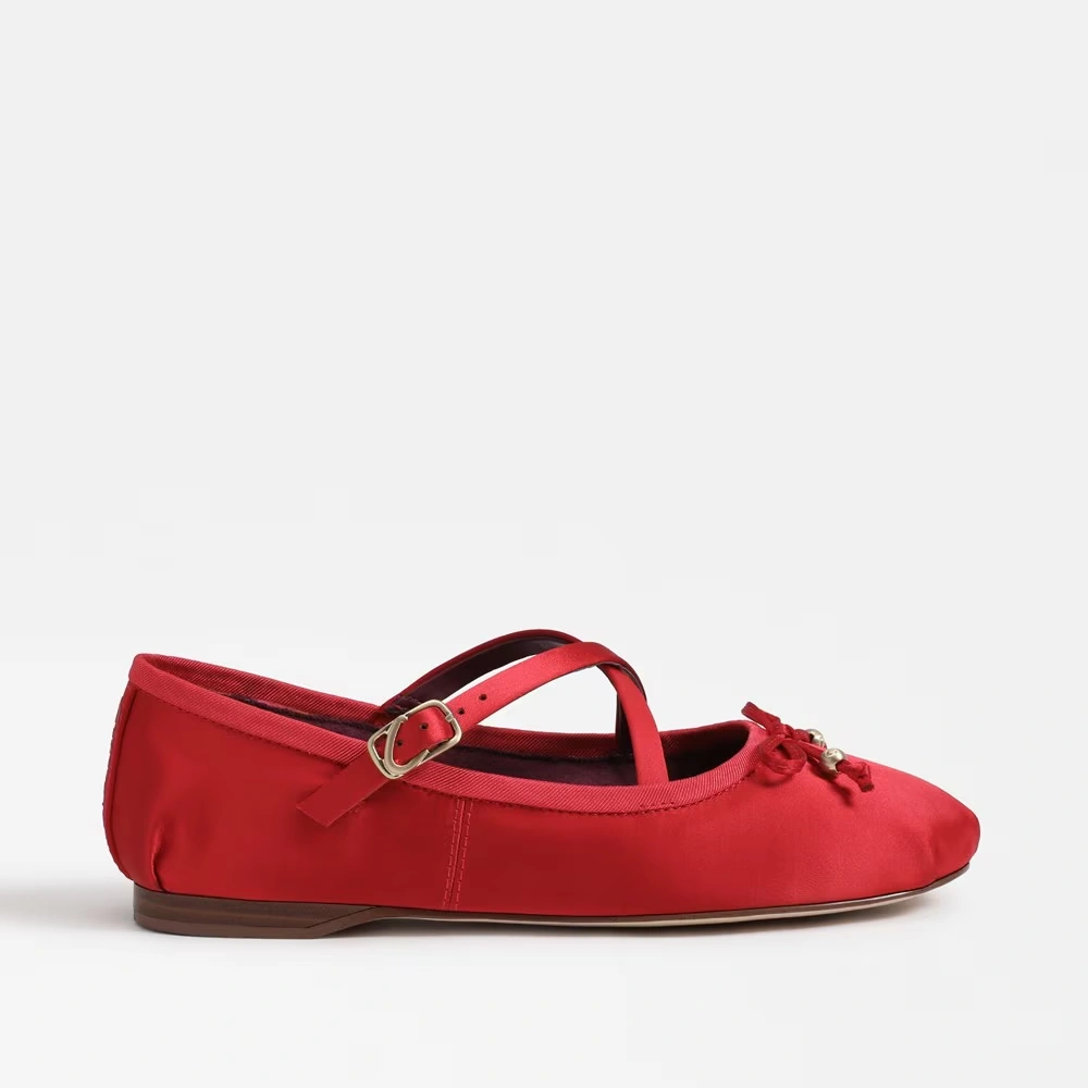 Zuri Strap Ballet Flat Red Poppy