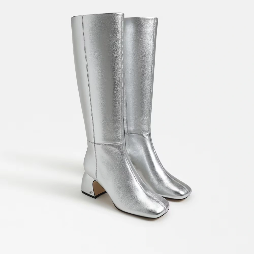 Oaklyn Knee High Boot Soft Silver Leather