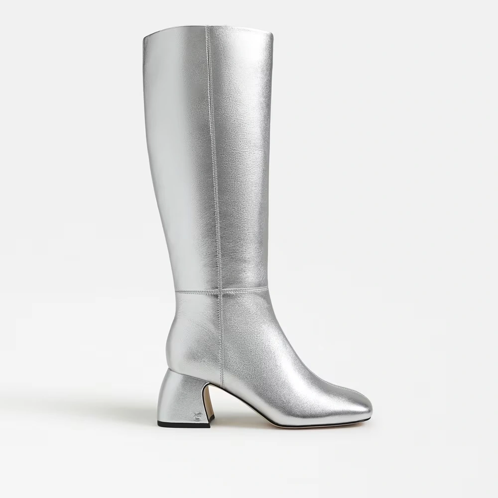 Oaklyn Knee High Boot Soft Silver Leather