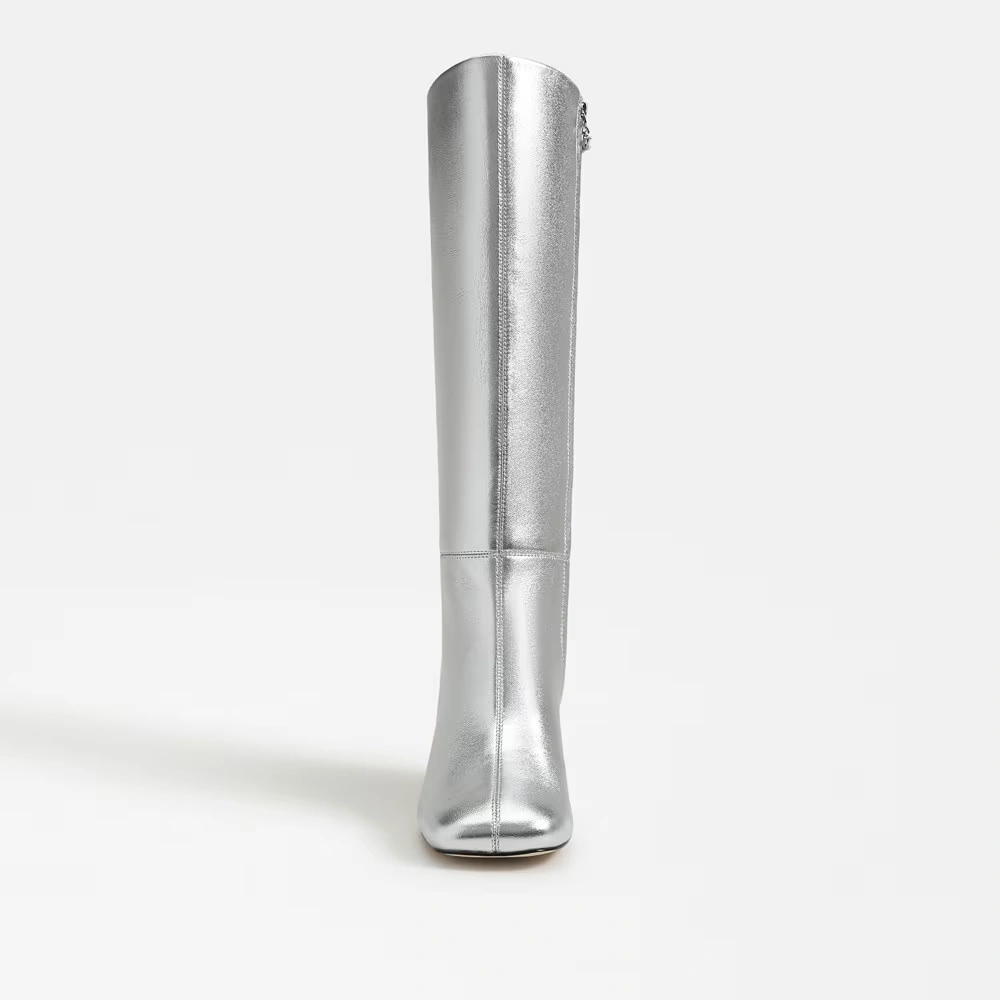 Oaklyn Knee High Boot Soft Silver Leather 3 Oaklyn Knee High Boot Soft Silver Leather