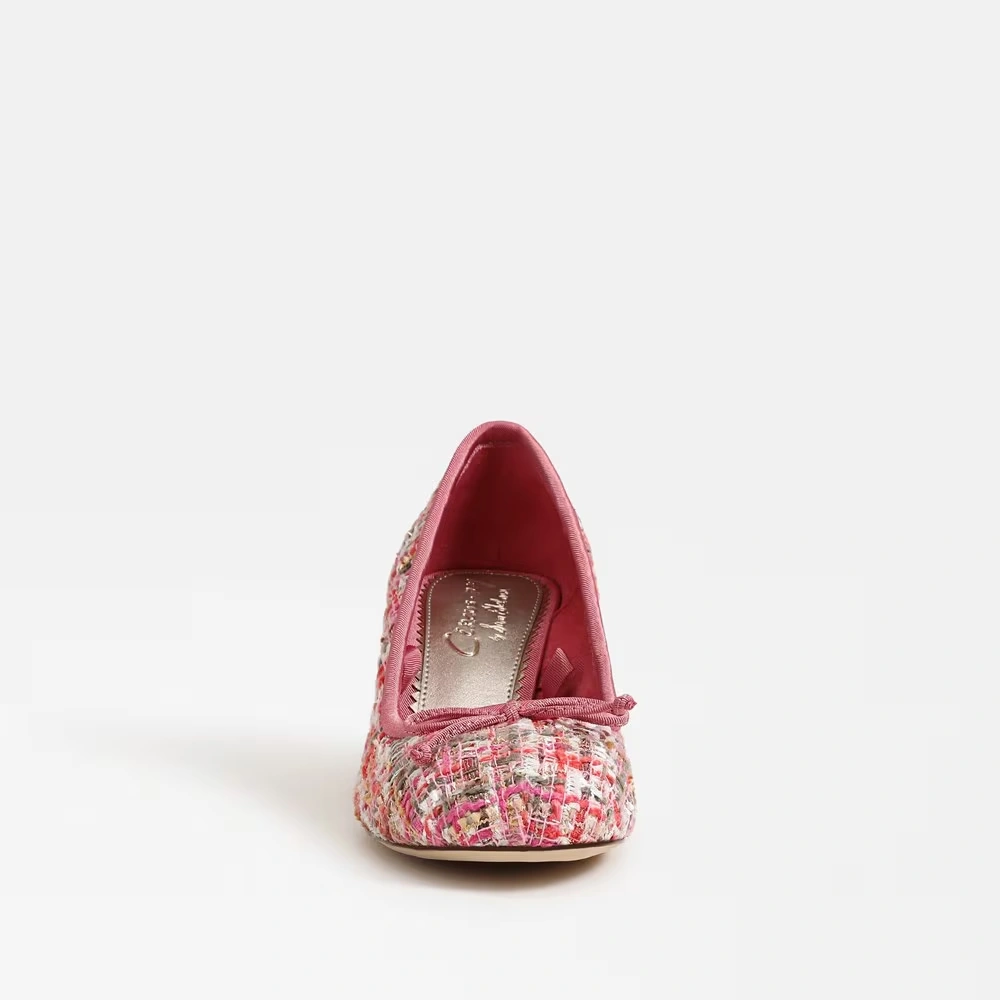 Della Wrap Up Block Heel Ballet Pink Multi Fabric